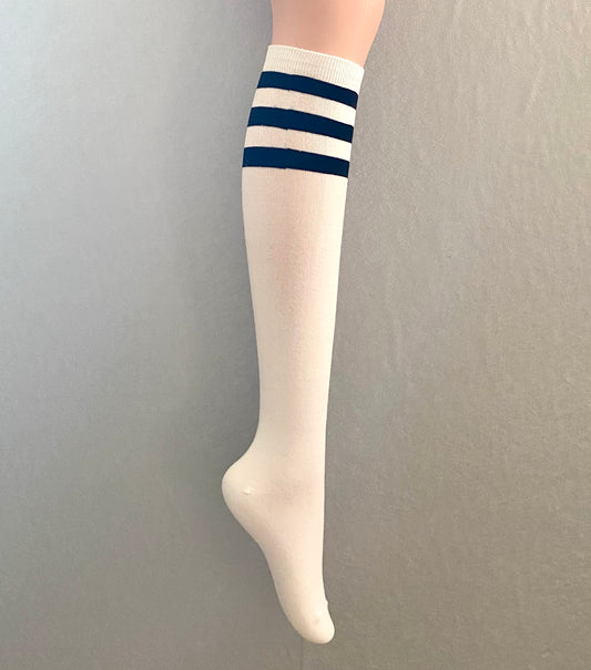 Golf Three-Striped Color Knee-High Socks